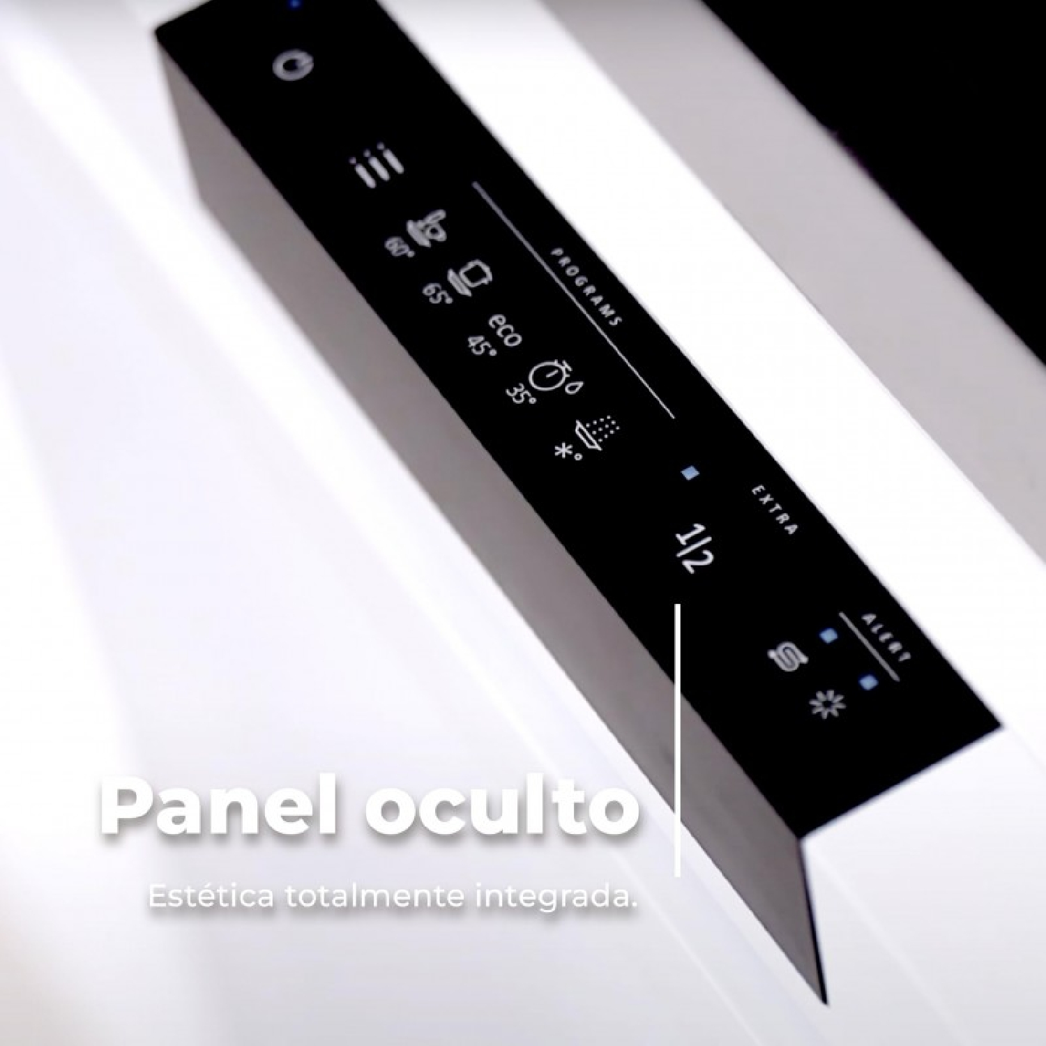 Panel de control negro con programas Eco y Extra. Pantalla 1/2.