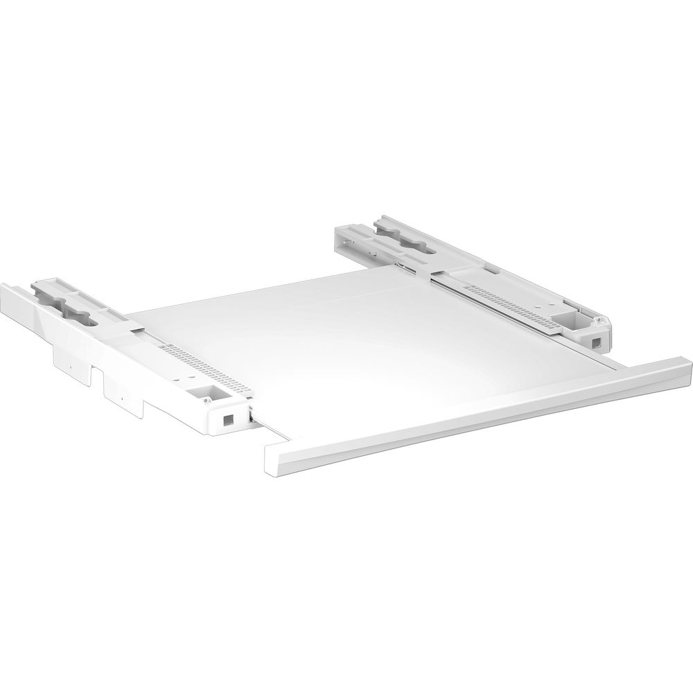 Un cassetto estraibile bianco per lavatrici.