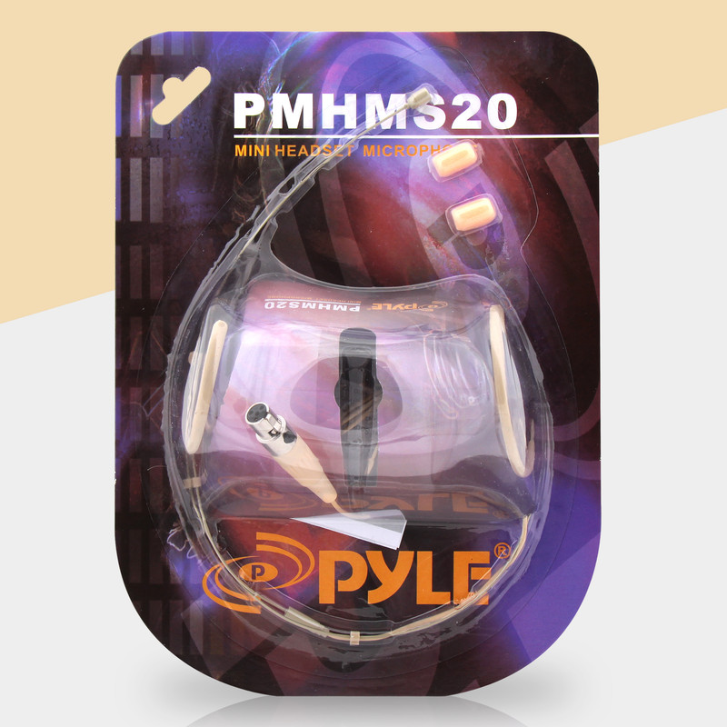 Pyle PMHMS20 Mini-Headset-Mikrofon in Verpackung mit Pyle-Logo.
