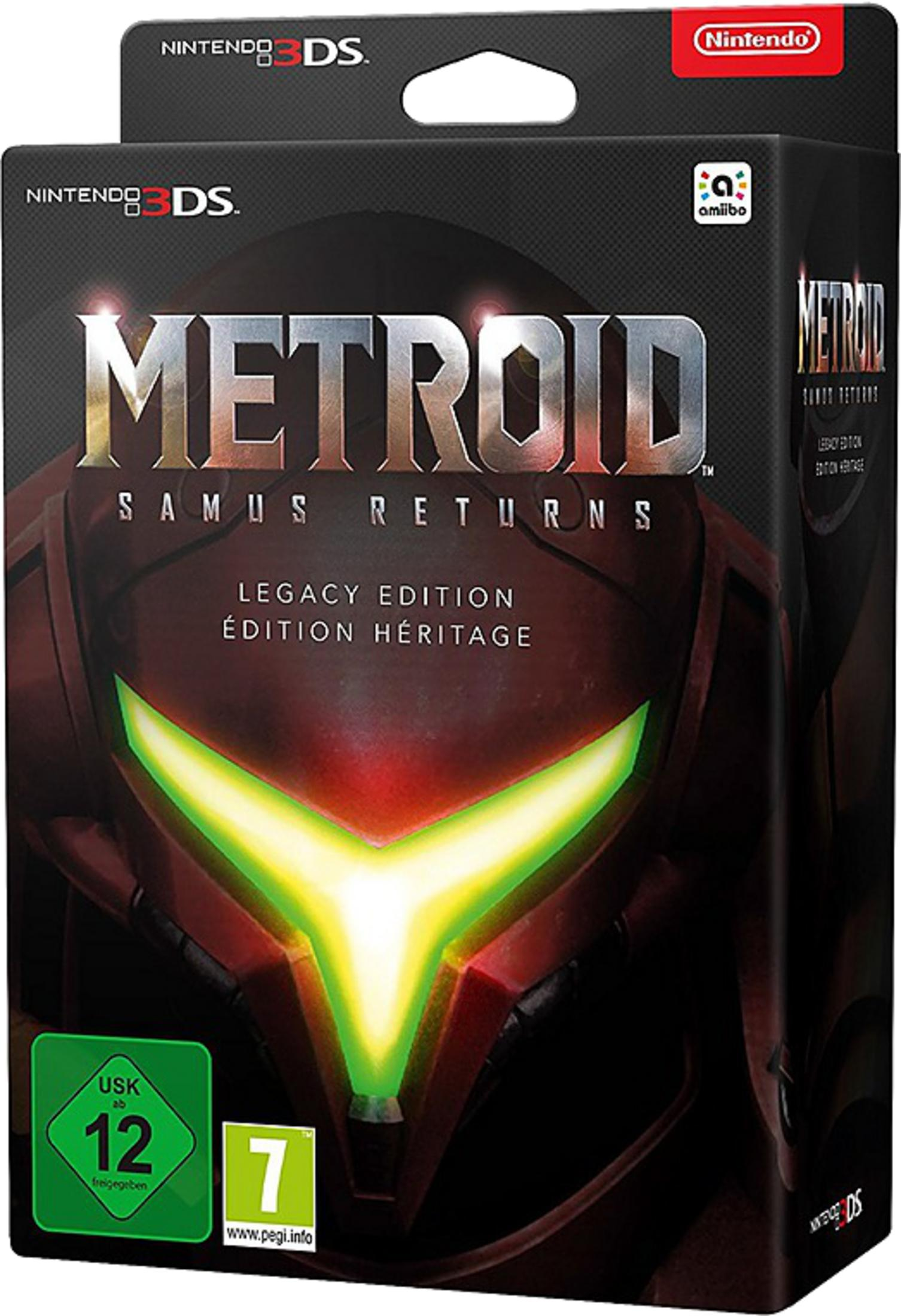Metroid Samus Returns Legacy Edition für Nintendo 3DS, mit Sams Helm.
