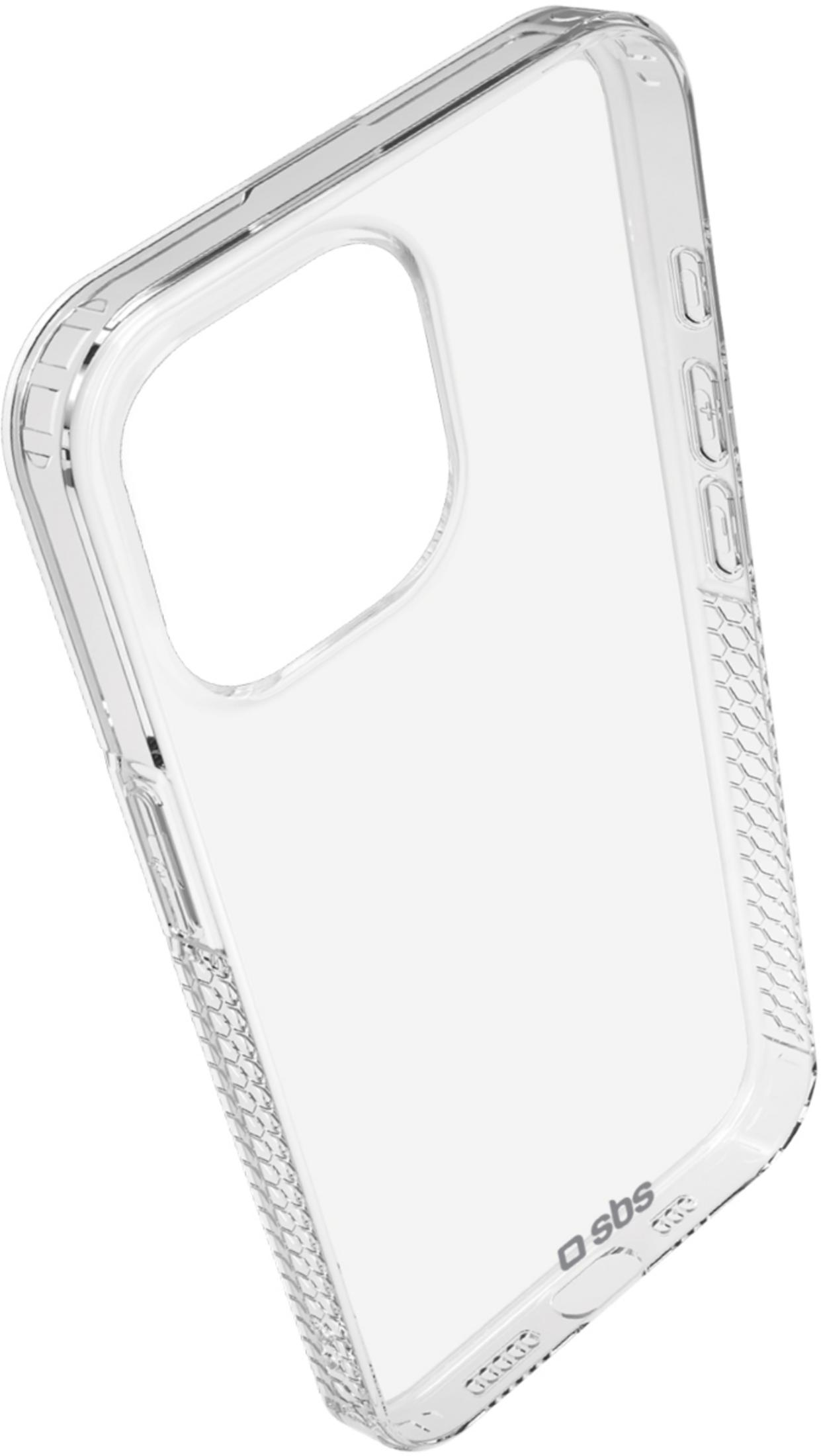 Transparente Handyhülle mit Wabenmuster an den Seiten und Tasten.