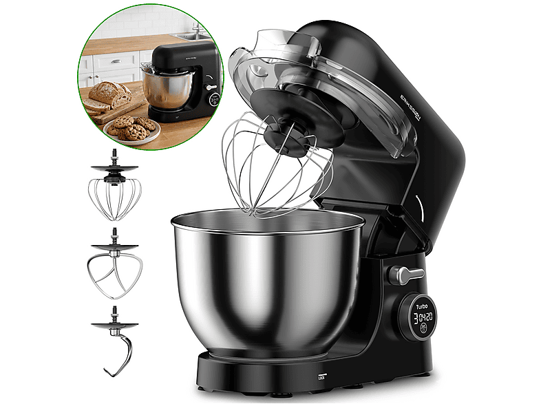 ERIKSSØN Kitchen Keukenmachine, 8 Snelheidsstanden Met Timer | 5L