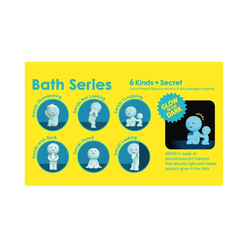 Smiski Bath Serie: 6 Figuren + Geheimnis, einige leuchten im Dunkeln.