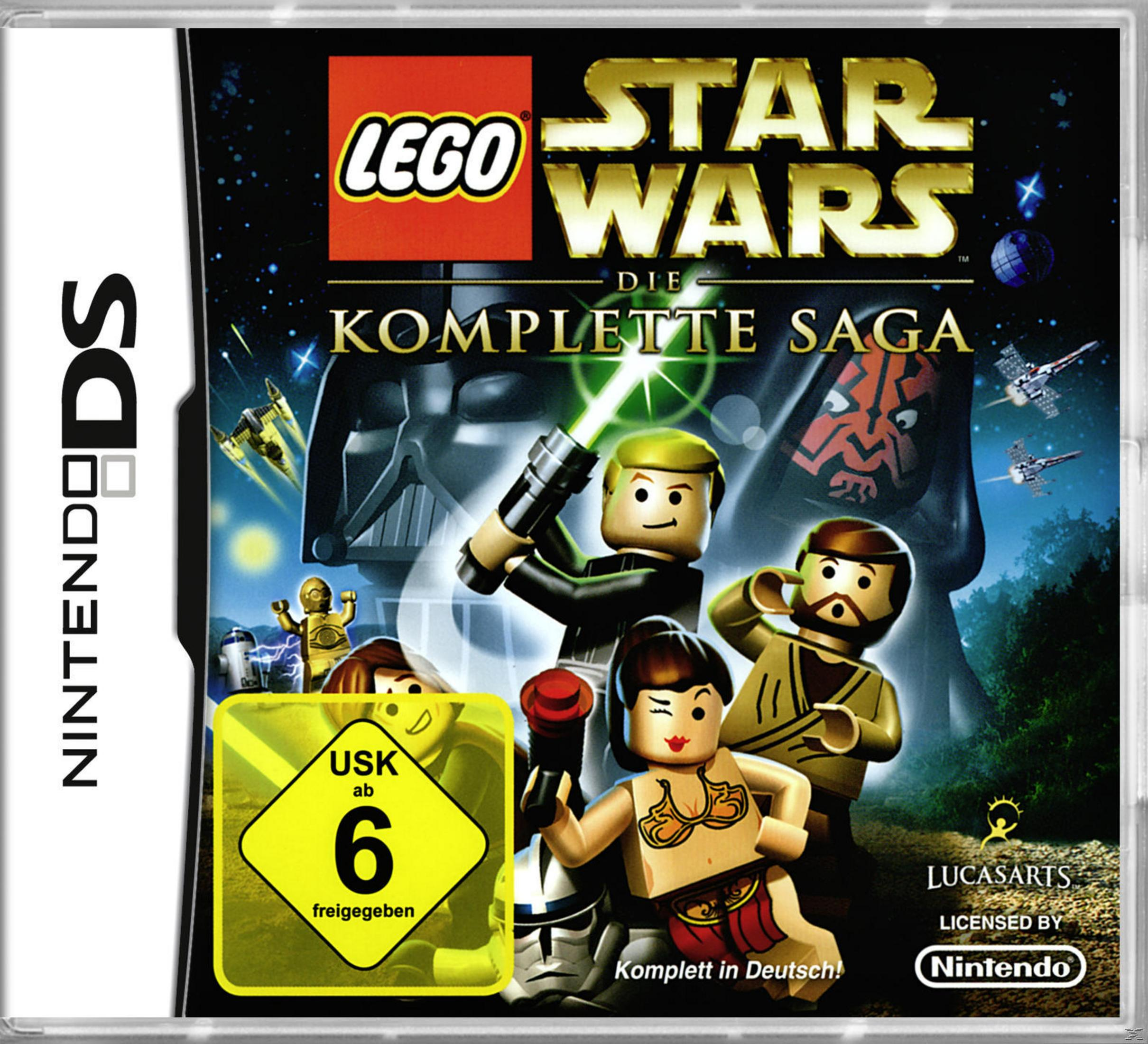 LEGO Star Wars: Die komplette Saga Cover mit Figuren und Darth Vader.