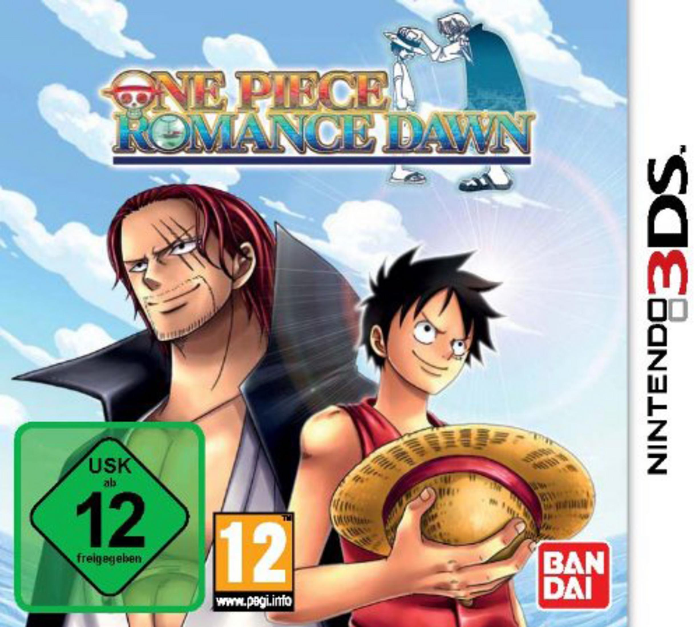 One Piece Romance Dawn Cover mit Ruffy und Shanks, USK 12, Pegi 12.