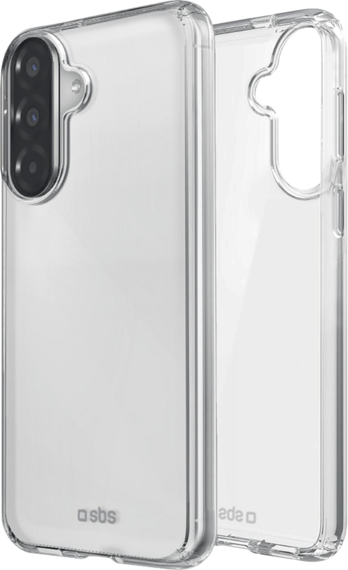 Zwei transparente Handyhüllen nebeneinander. Eine zeigt die Kameraaussparung.