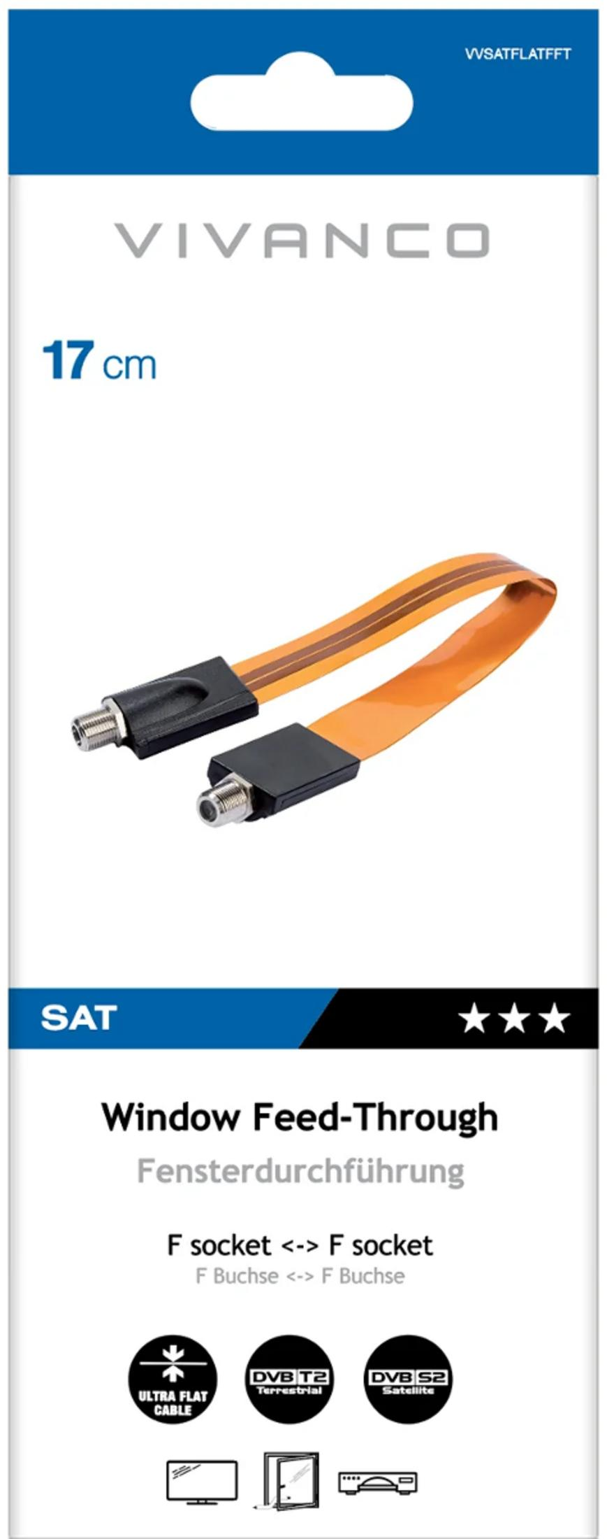 Un adattatore per cavo satellitare piatto con prese F.