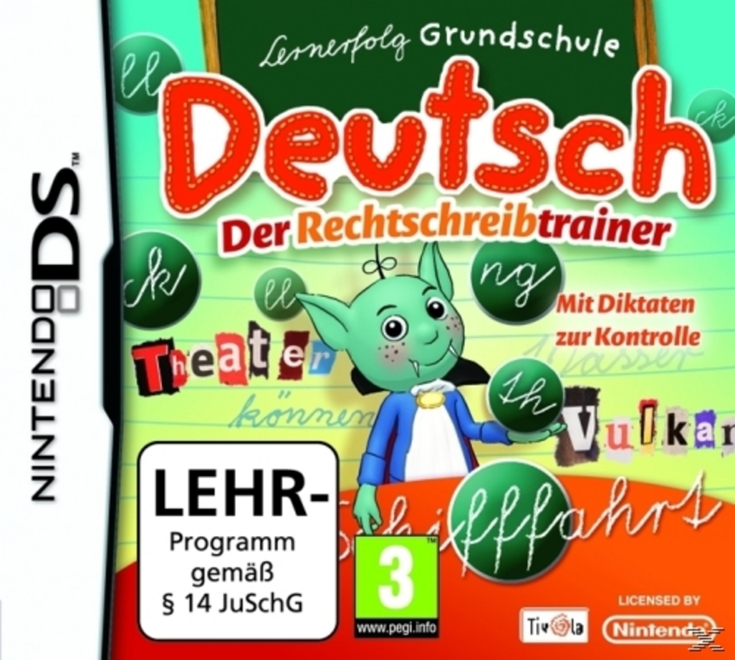Nintendo DS Spiel "Deutsch": Ein grüner Kobold mit Vampirzähnen hält Bälle.