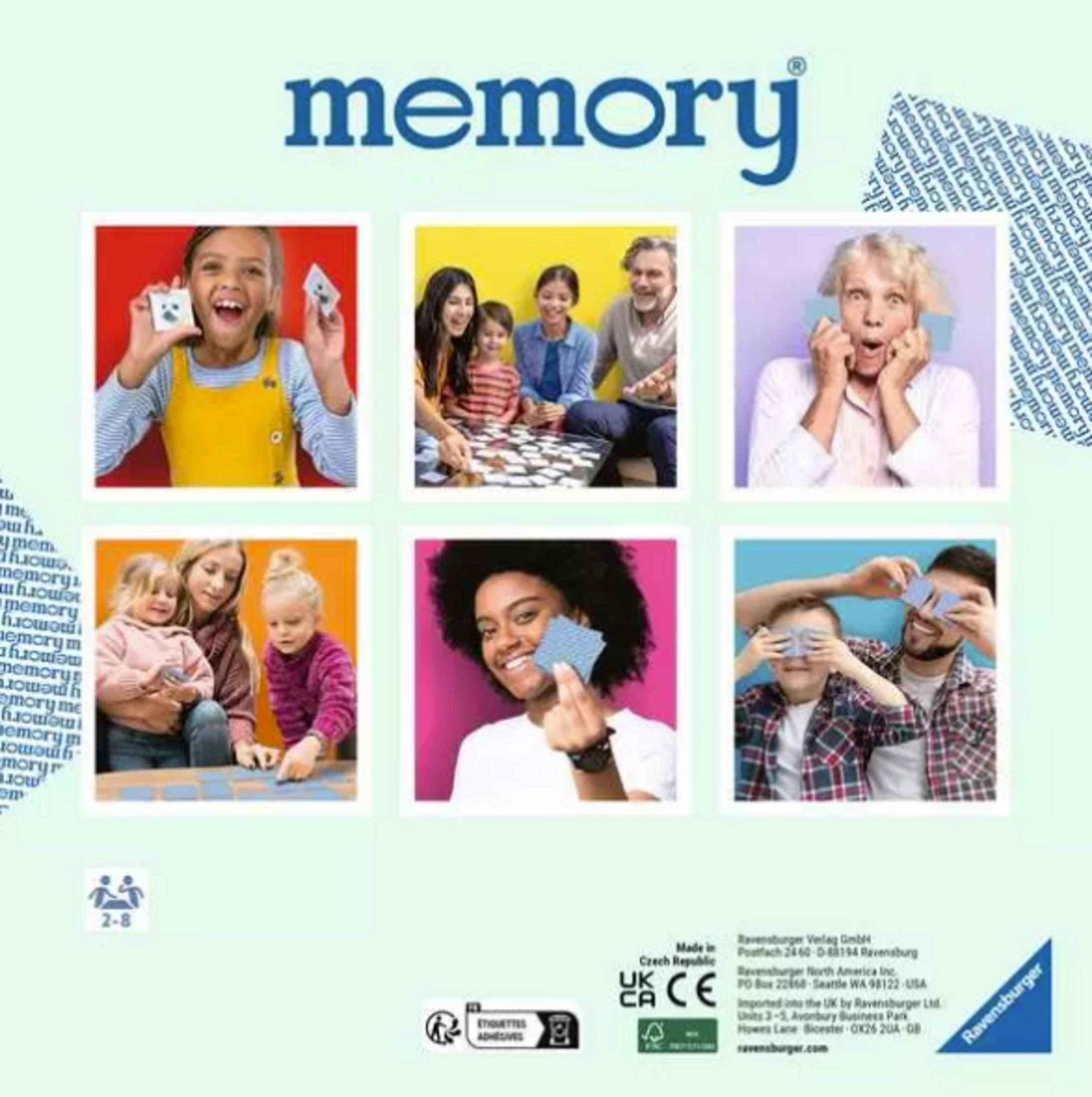 Sechs Bilder von Menschen, die Memory spielen, mit dem Wort "memory" oben.