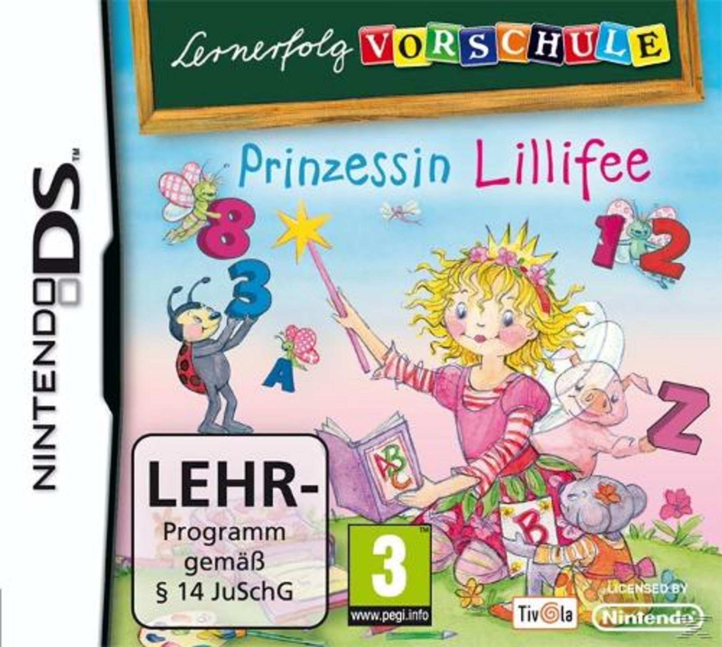 Nintendo DS Spielcover: Prinzessin Lillifee Vorschule mit Lerninhalten.