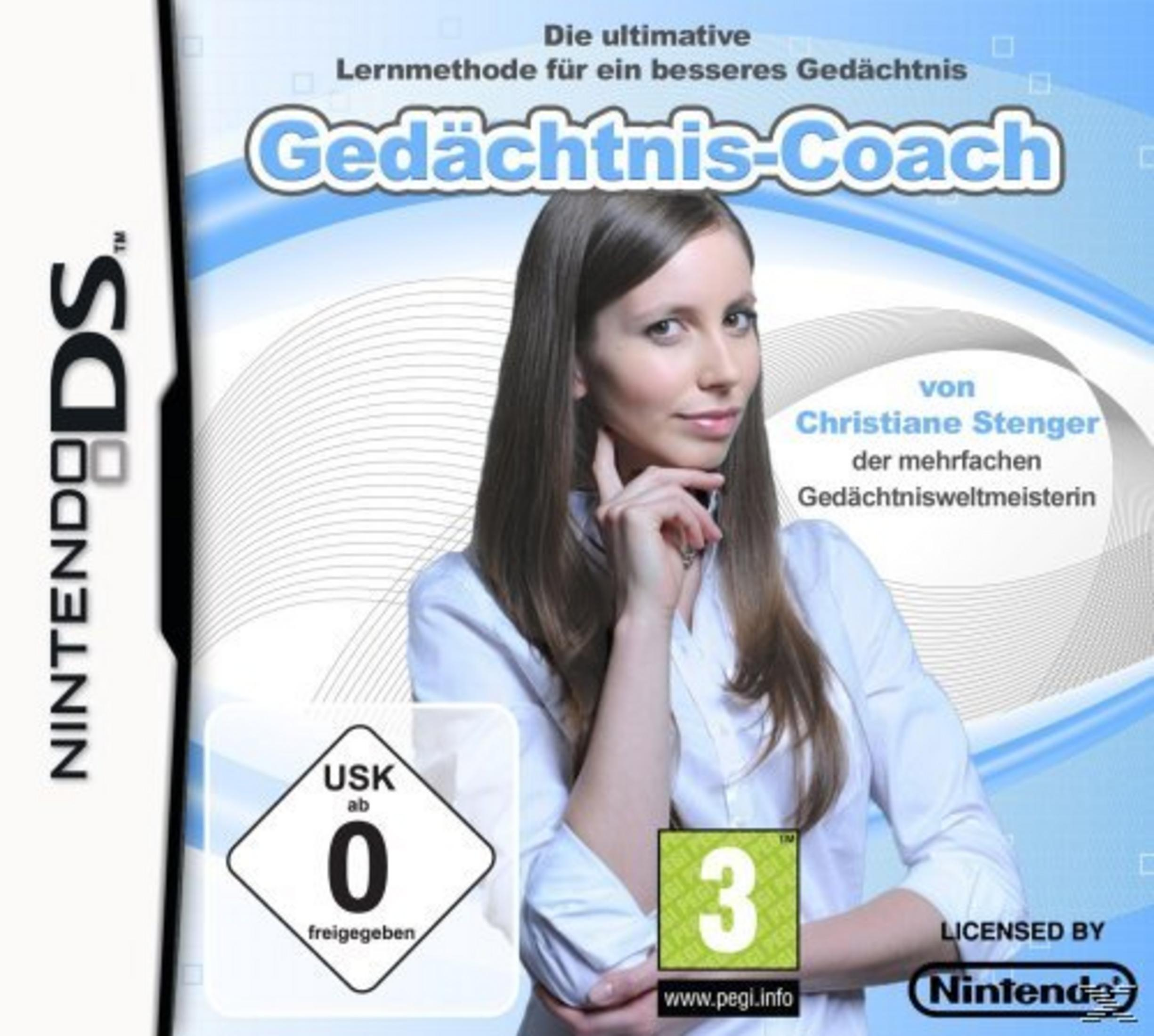 Cover von 'Gedächtnis-Coach' für Nintendo DS mit Frau und Altersfreigaben.