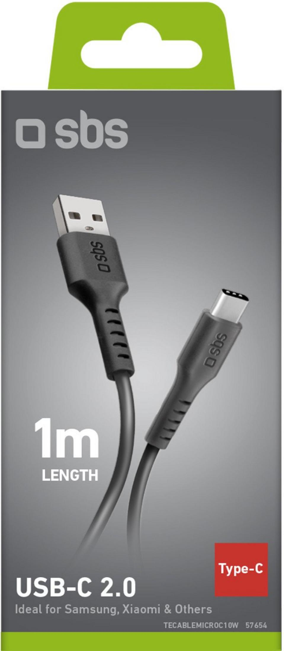 Cable de carga SBS USB-C 2.0, longitud 1m, ideal para Samsung, Xiaomi.