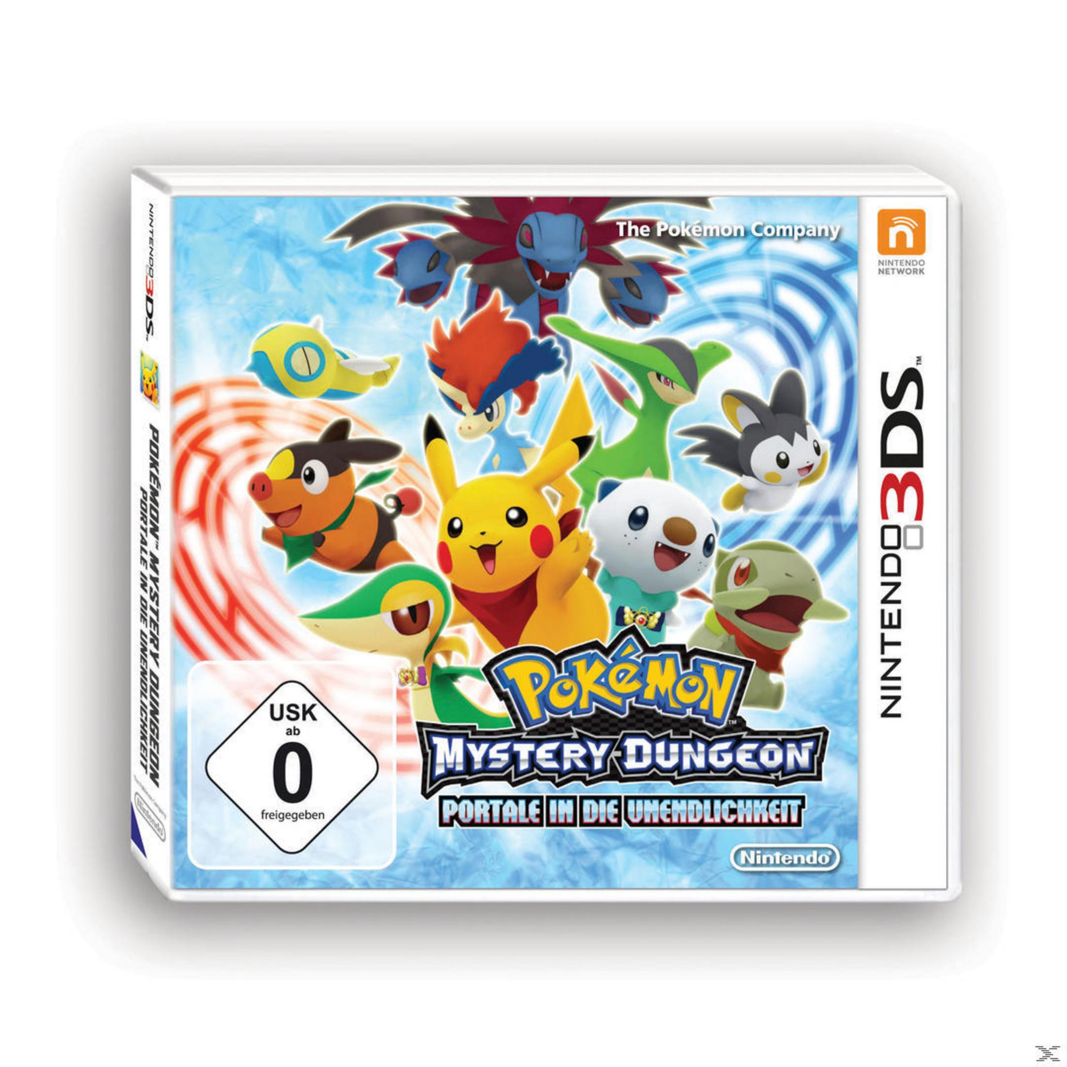 Pokémon Mystery Dungeon Spielhülle für Nintendo 3DS mit verschiedenen Pokémon.