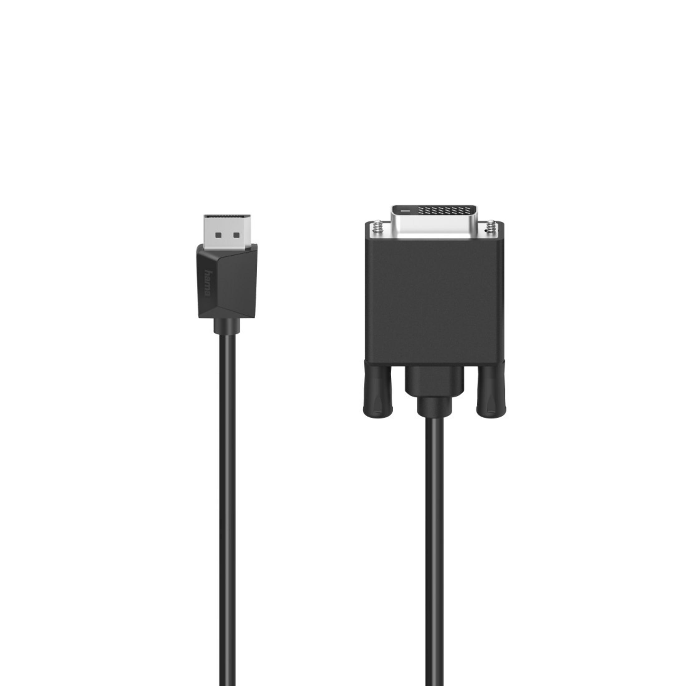 Un cavo HDMI nero con connettore e un cavo DVI nero con connettore.