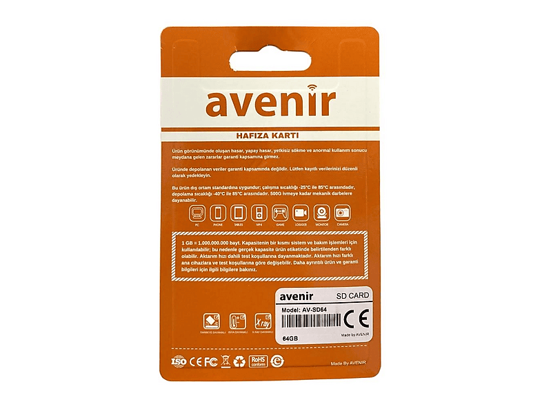 AVENIR U3 V30 microSD 64 GB Hafıza Kartı Fiyat & Özellik | MediaMarkt