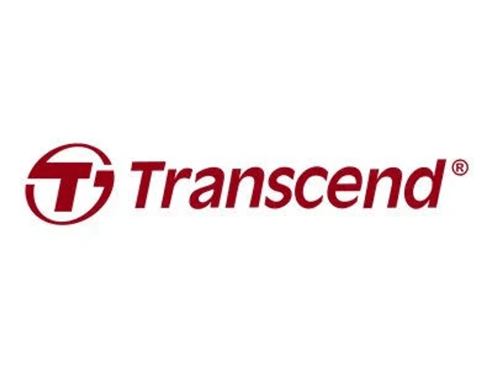 Il logo Transcend con una T rossa e testo su sfondo bianco.