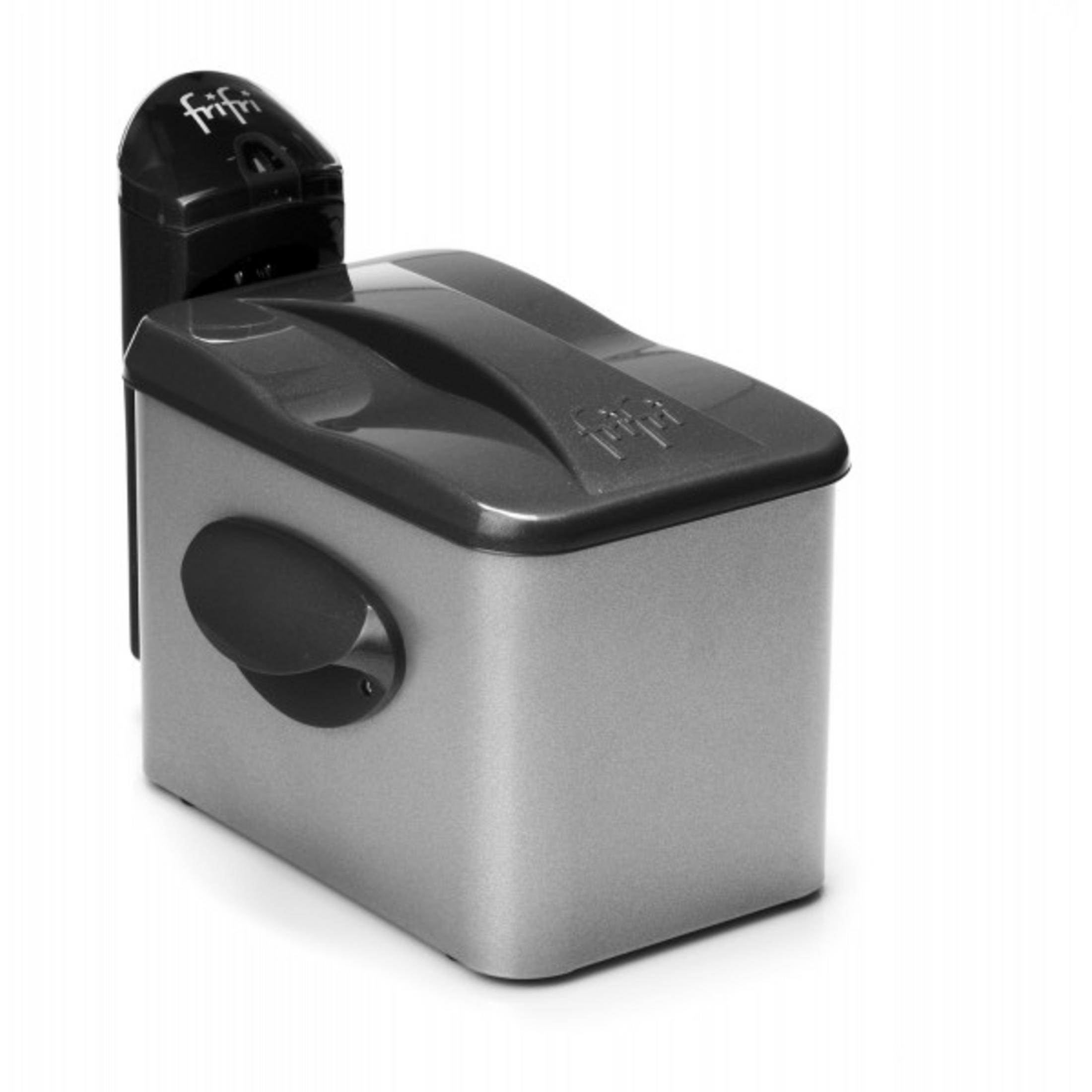 A grey and black fryer lid with the 'frifri' logo.