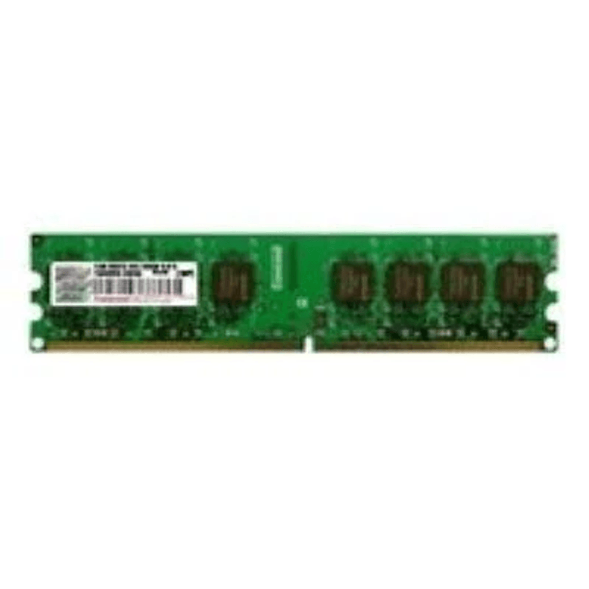 Un modulo RAM verde con chip e un'etichetta.