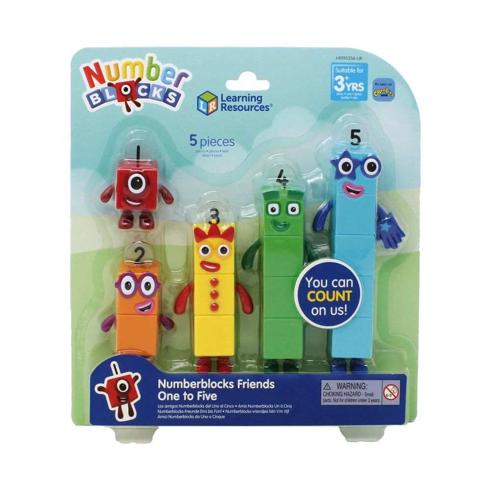 Numberblocks Freunde Eins bis Fünf Spielset mit 5 bunten Zahlenfiguren.