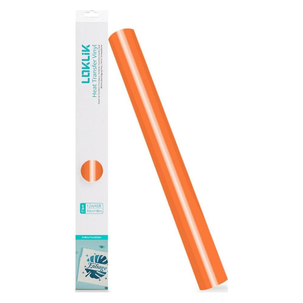 Orangefarbene Transferfolie auf weißem Hintergrund, verpackt.