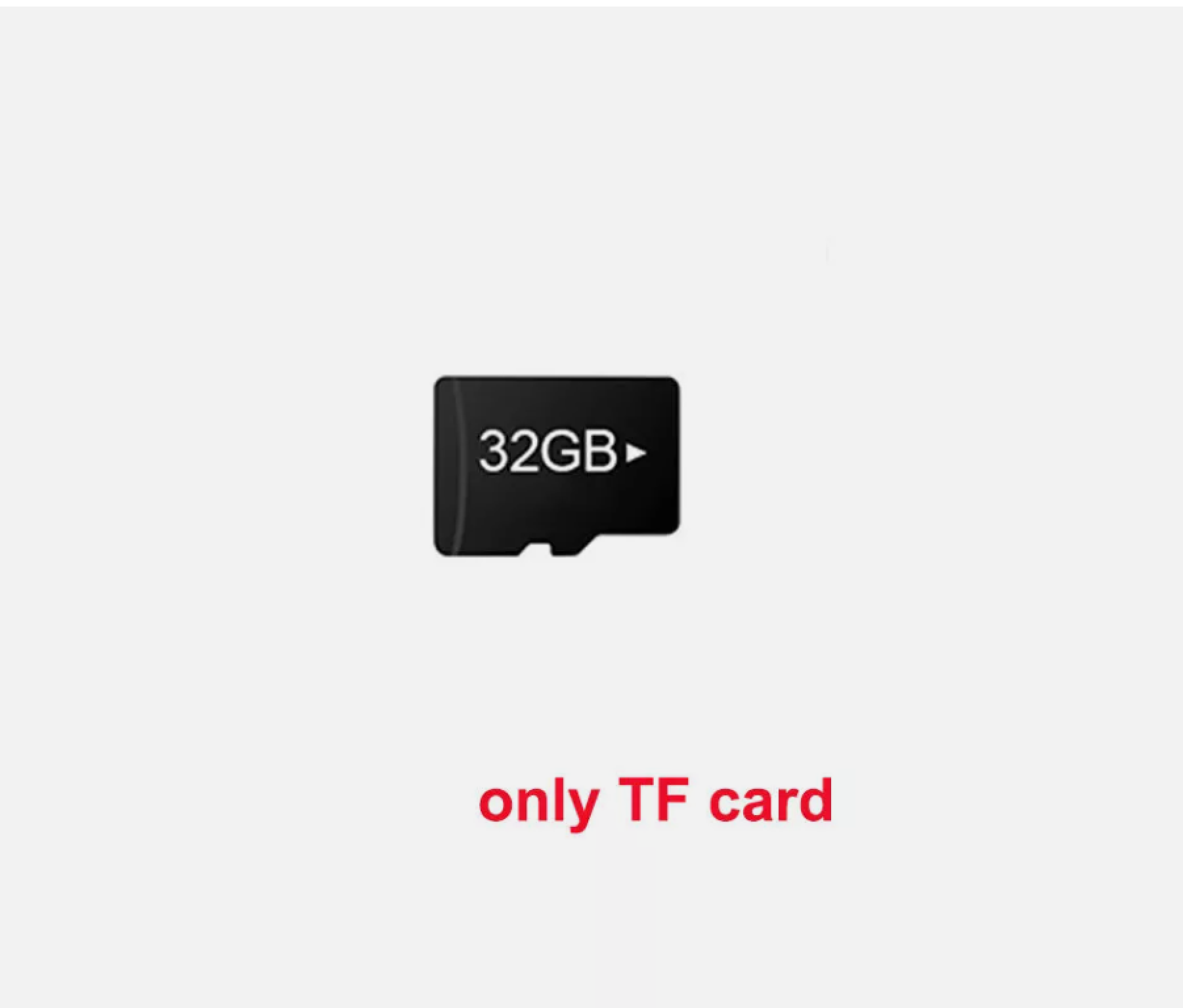 Eine schwarze 32GB TF-Speicherkarte auf grauem Hintergrund.