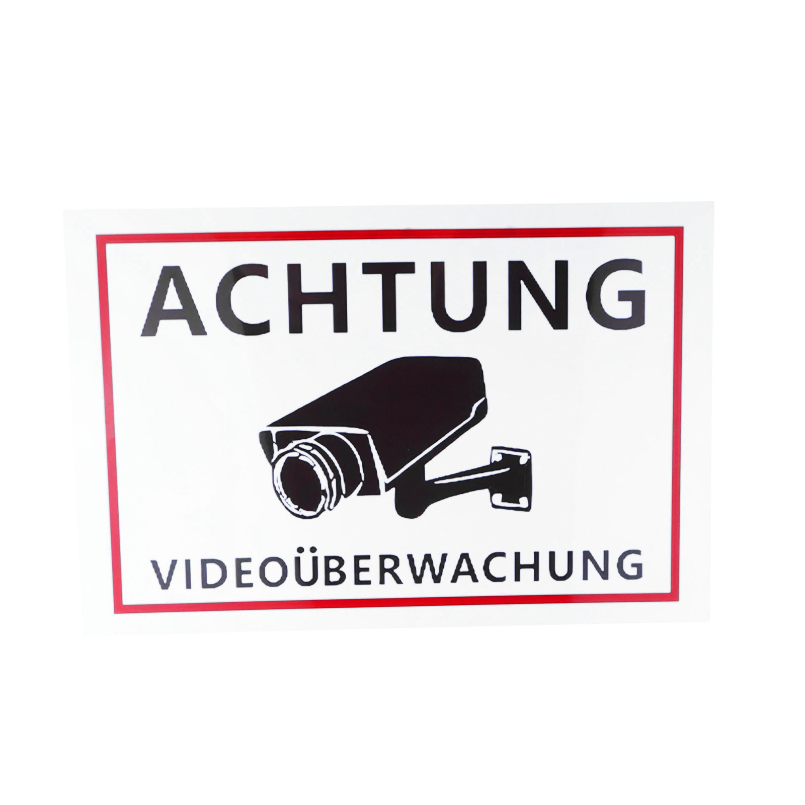 Achtung Videoüberwachung Schild mit Kamerasymbol.
