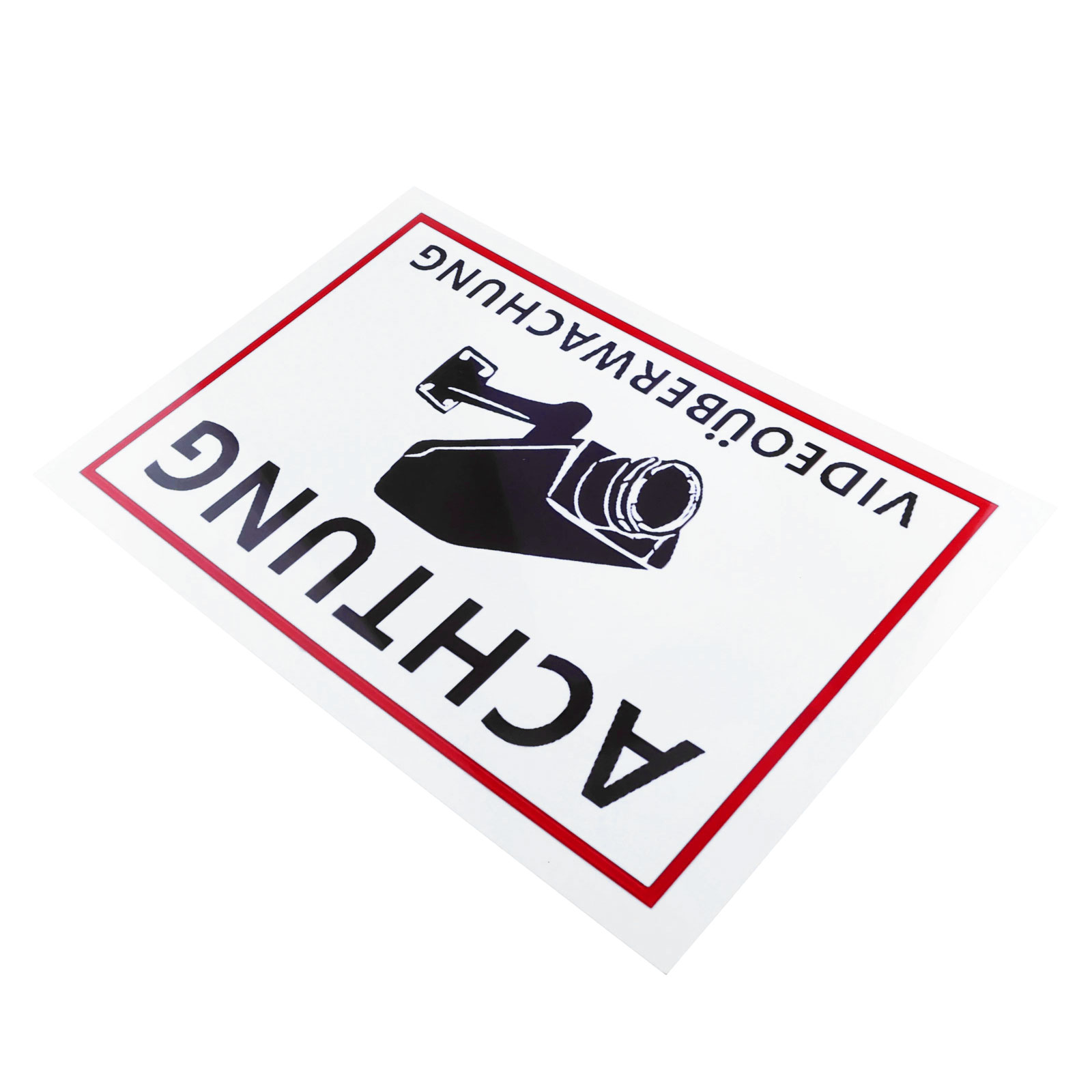 Achtung Videoüberwachung Schild mit Kamera-Symbol.