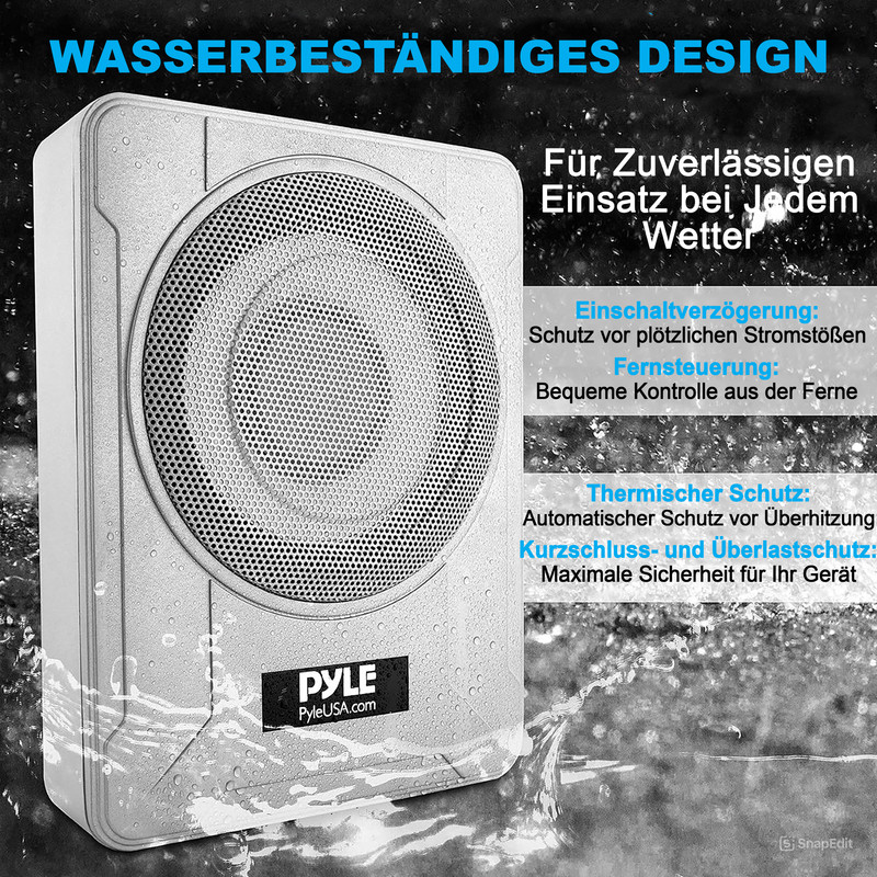Wasserdichter Lautsprecher von Pyle mit Schutzfunktionen.