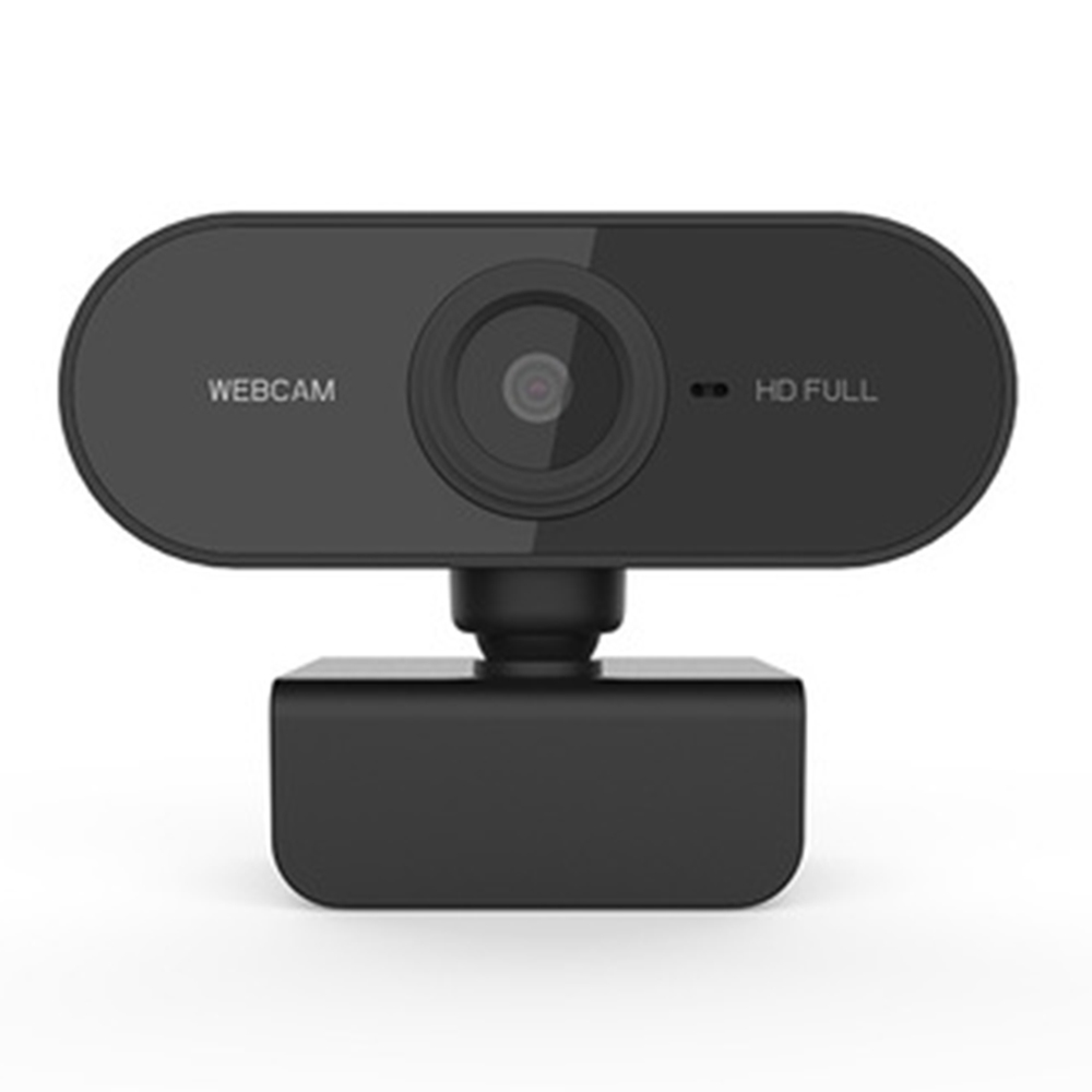 Schwarze Webcam mit HD FULL Schriftzug auf weißem Hintergrund.