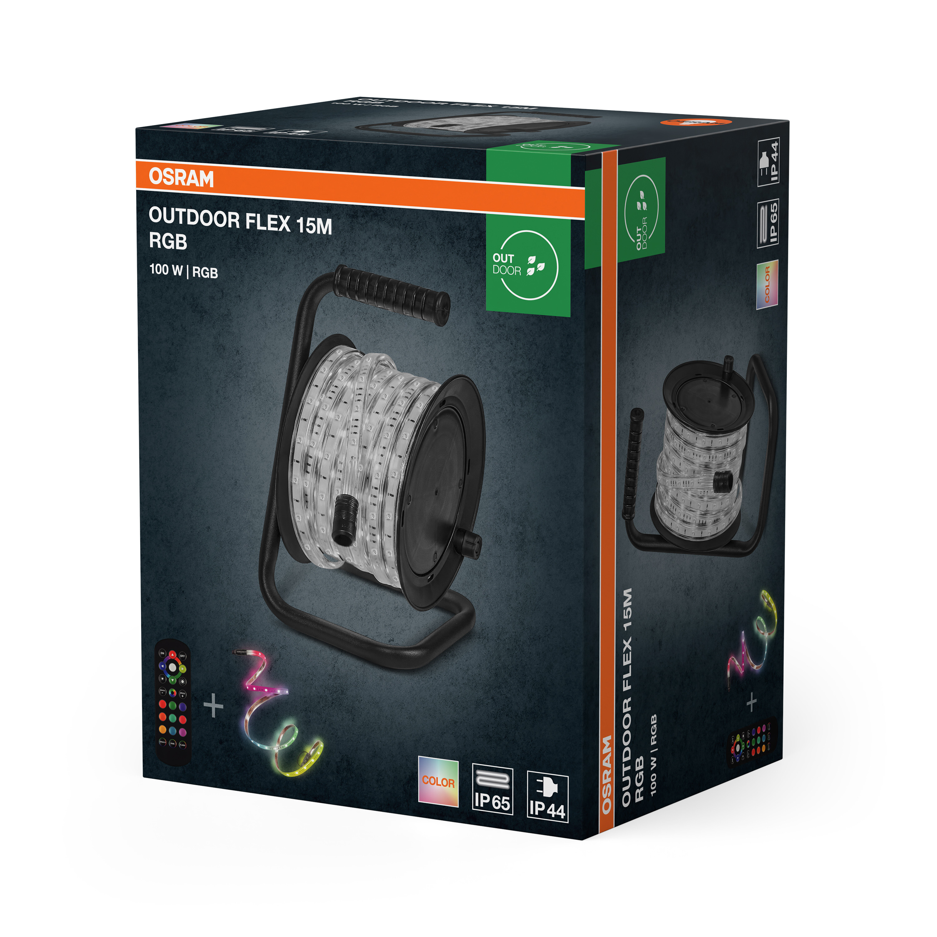 Osram Outdoor Flex 15m RGB LED-Streifen auf Rolle mit Fernbedienung. IP65/IP44.