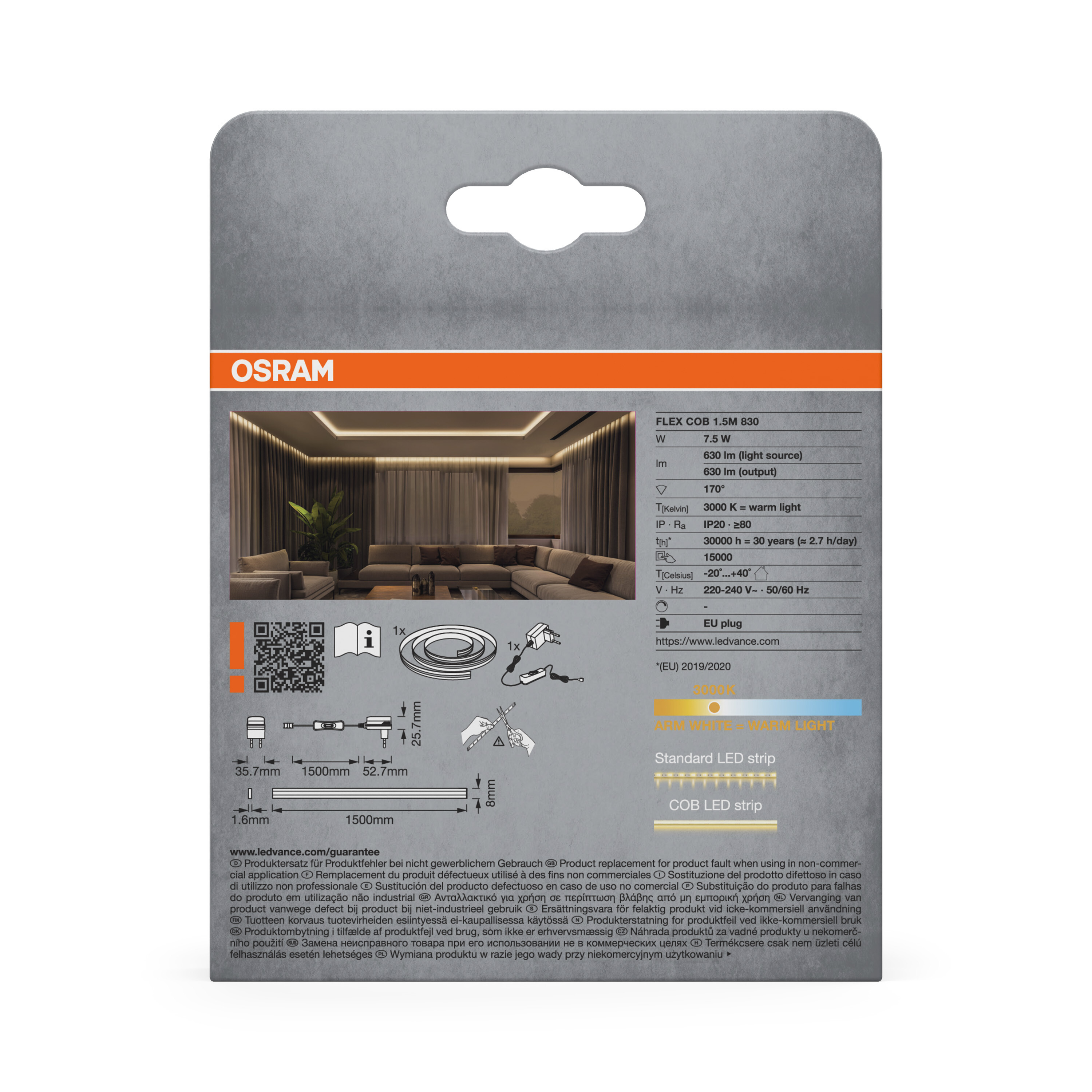 OSRAM LED Streifen mit Zubehör, Spezifikationen und Maße