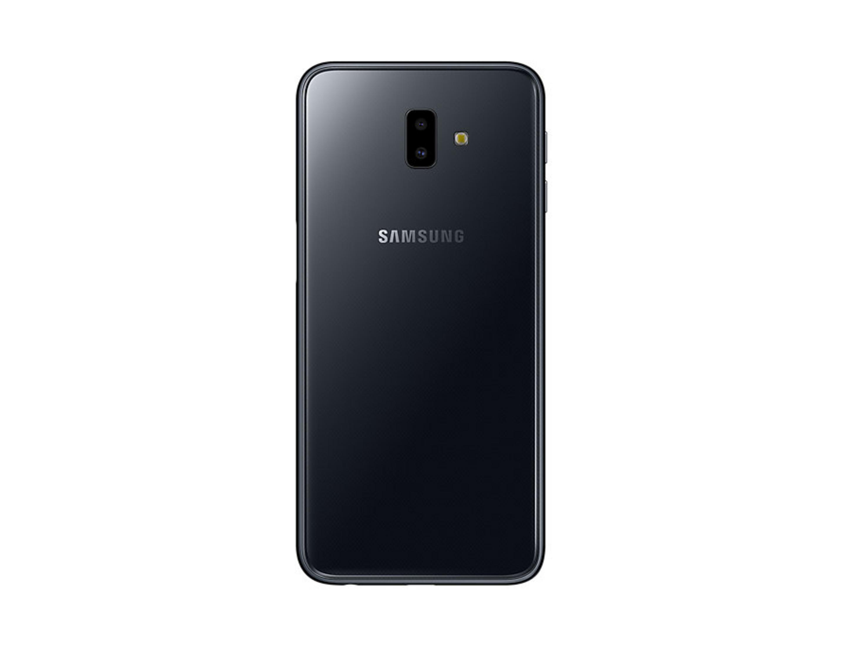 Retro di uno smartphone Samsung scuro con doppia fotocamera e flash.