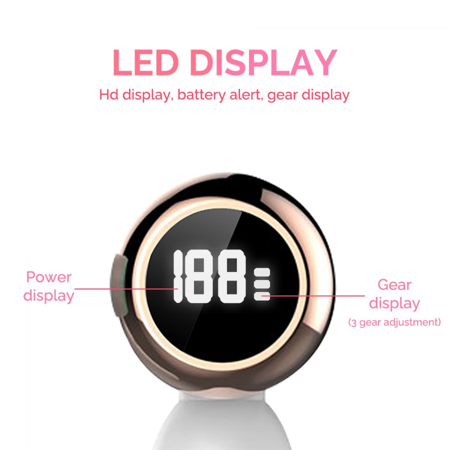 Rundes LED-Display mit der Anzeige 188, Power und Gear.