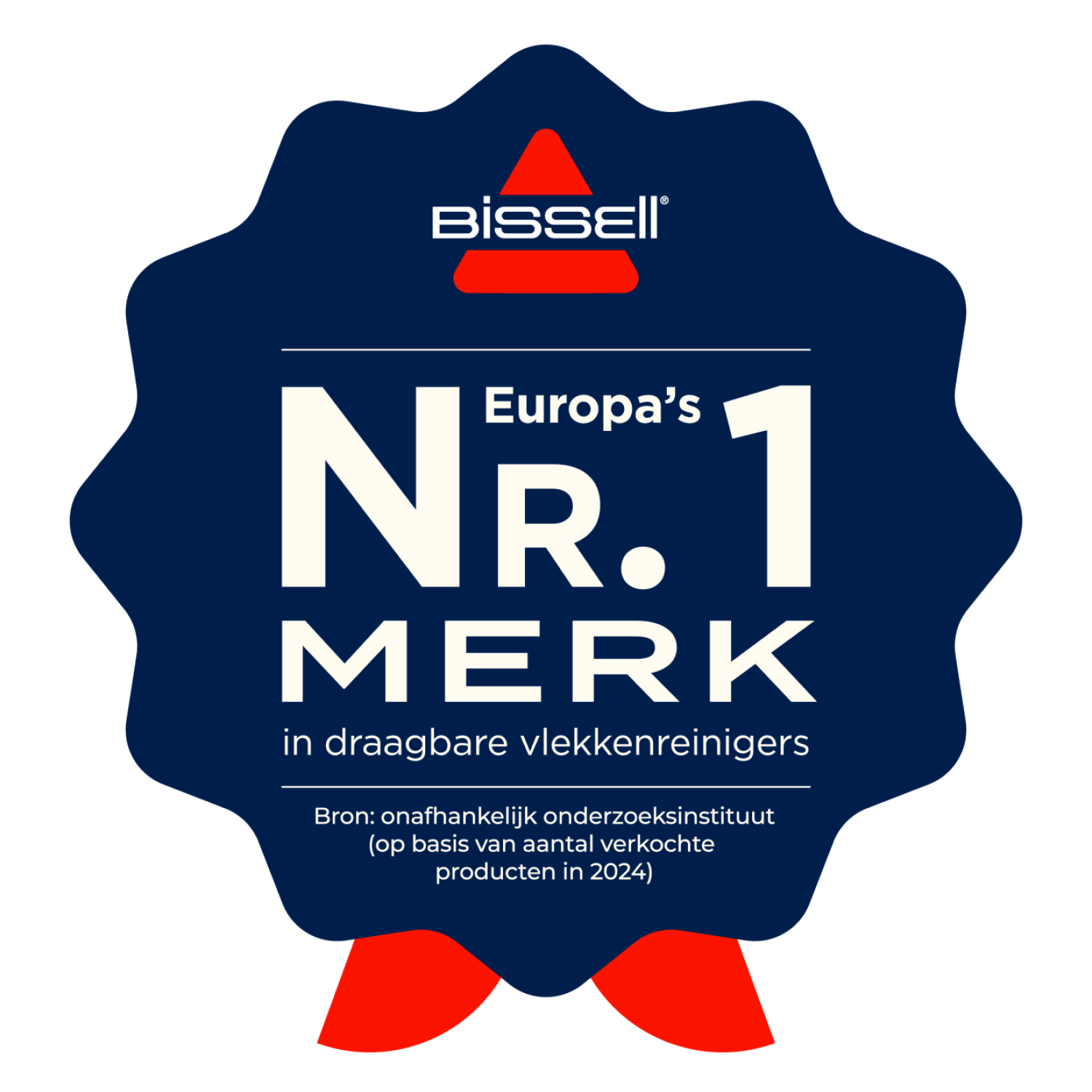 Bissell Logo: Europas Nr. 1 Marke für tragbare Fleckenentferner.
