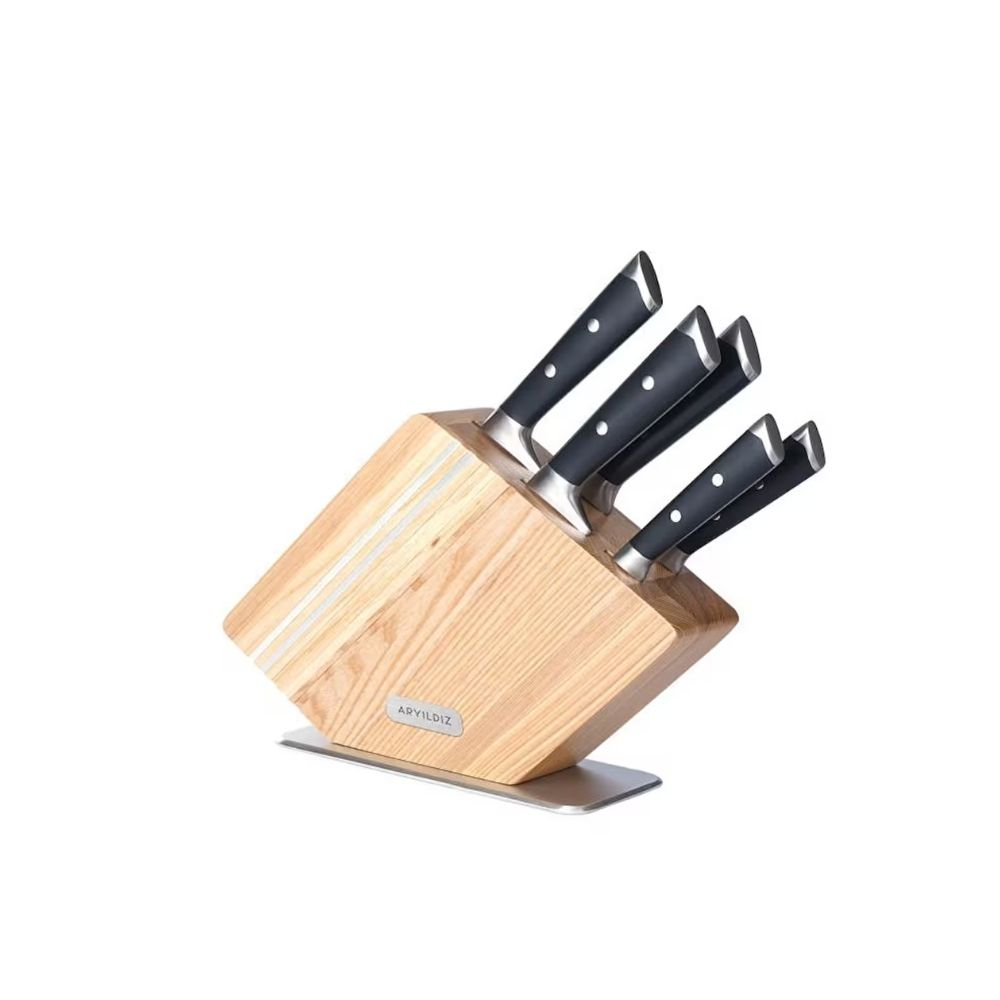 Metal tabanlı ahşap bıçaklık.