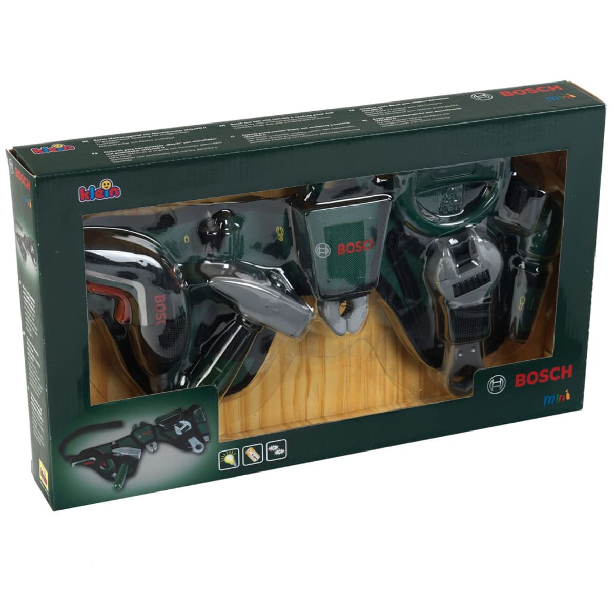 Bosch Mini Werkzeuggürtel-Set mit Werkzeugen wie Schraubendreher und Zange.