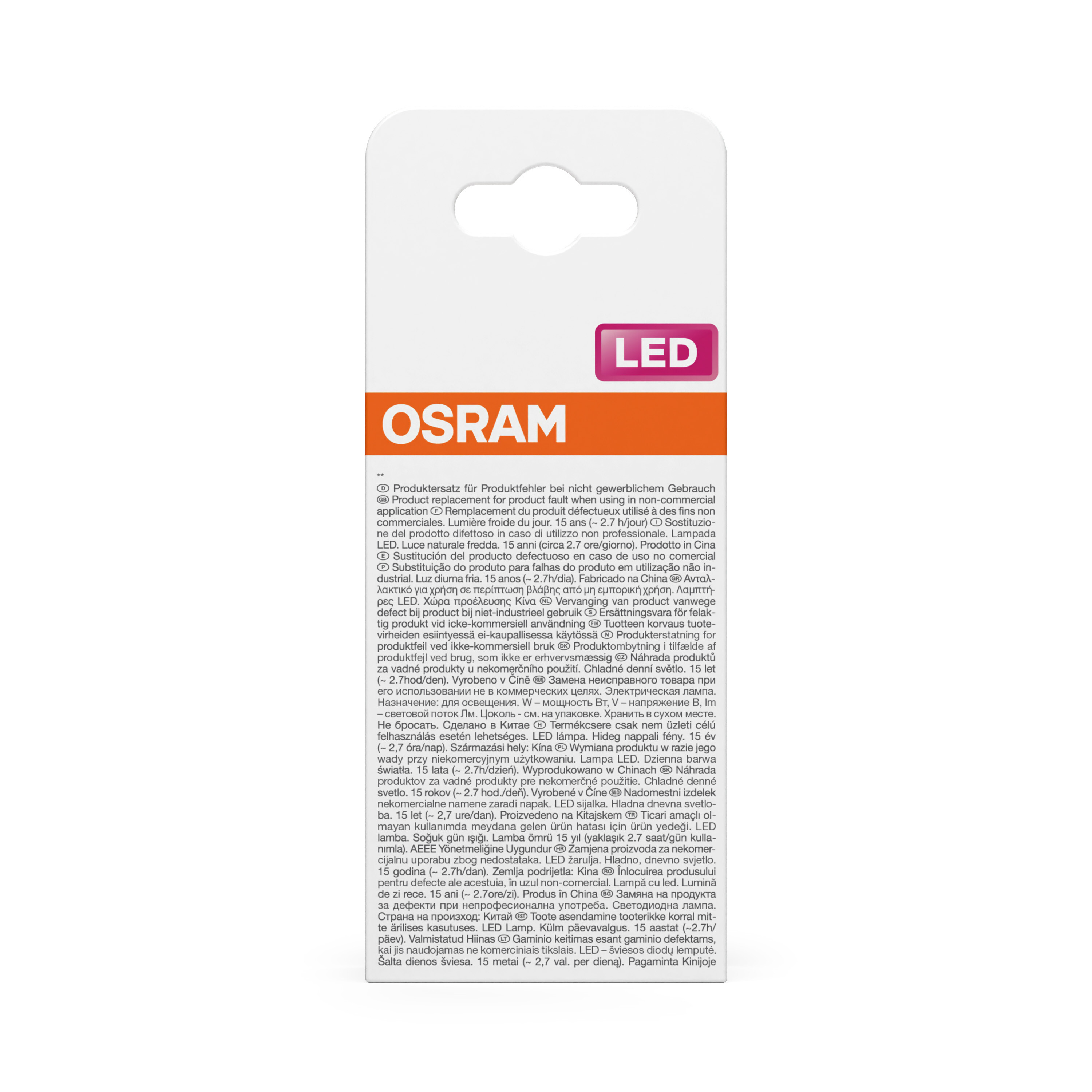 OSRAM LED Produktinformation. Mehrsprachige Garantie- und Produktinfos.