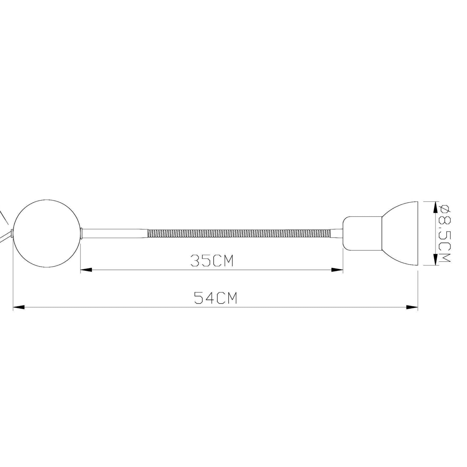 Technische Zeichnung einer Lampe mit Maßen 35cm und 54cm.