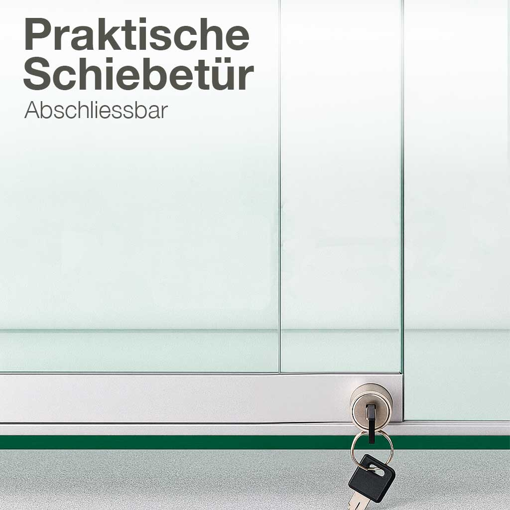 Praktische Schiebetür mit Schlüssel und Schloss