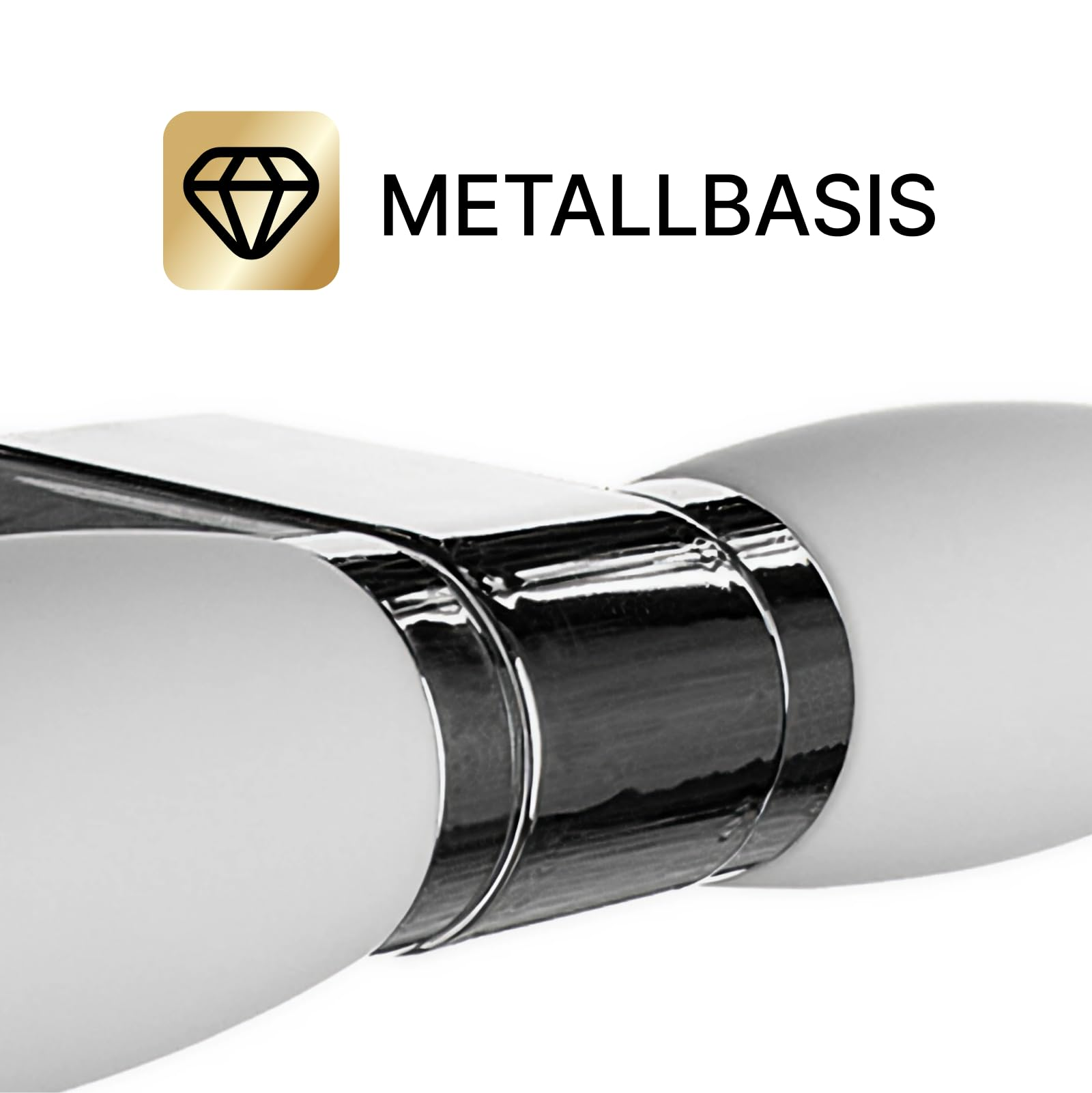 Ein Logo mit einem Diamanten und dem Text METALLBASIS.