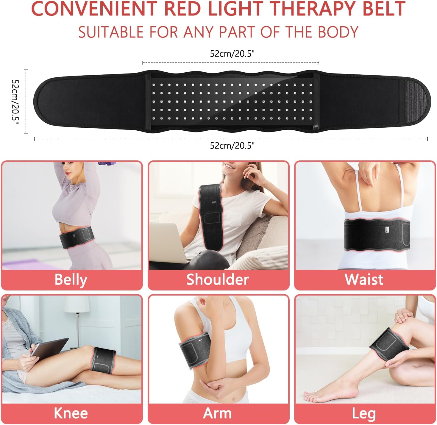 Rotlicht-Therapiegürtel für Bauch, Schulter, Taille, Knie, Arm und Bein.