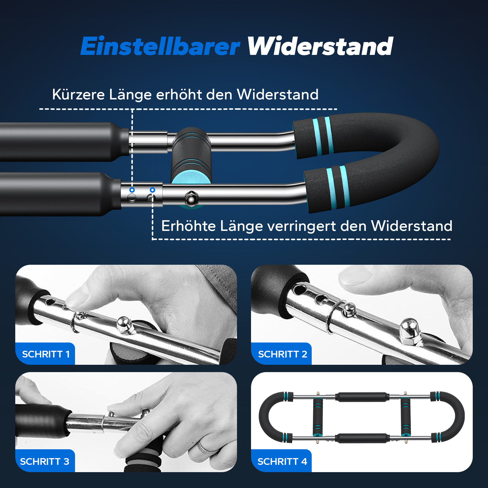 Verstellbarer Widerstand: 4 Schritte zur Anpassung der Länge und des Widerstands.