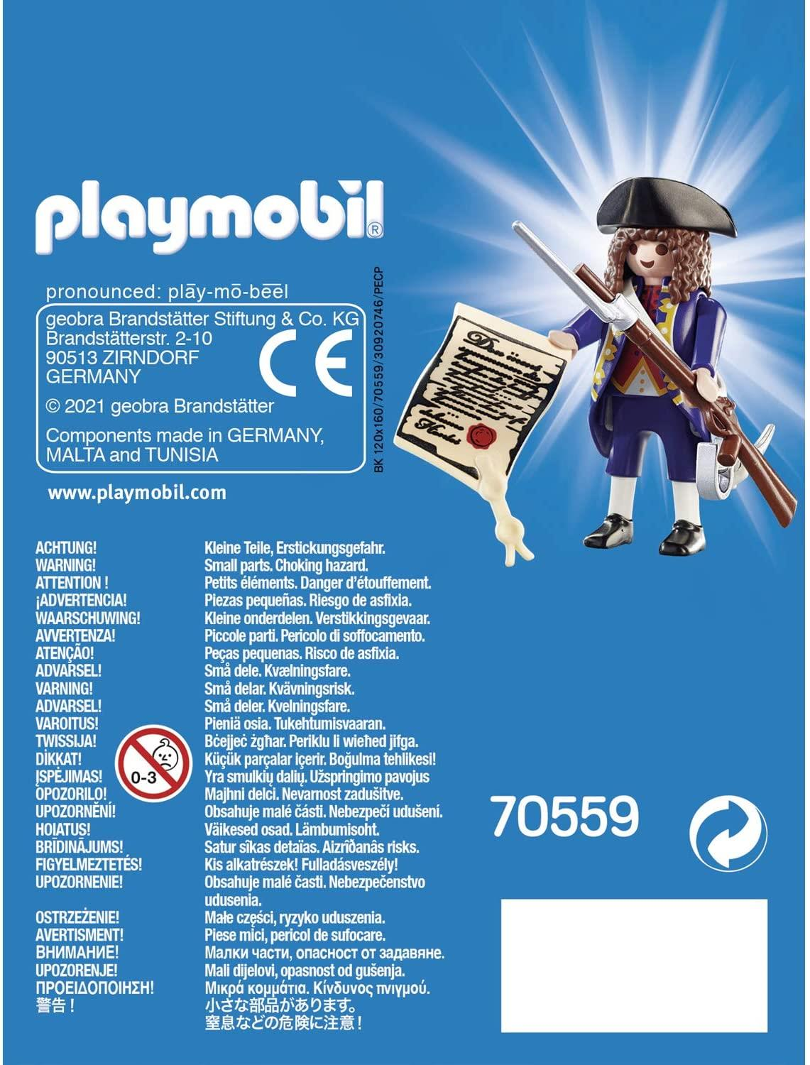Personaggio Playmobil con fucile e documento, 70559