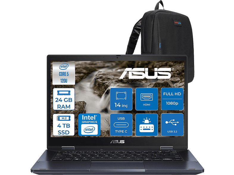 ASUS ExpertBook B3 Flip FHD Dokunmatik Kalemli C58512B3DF08 Intel