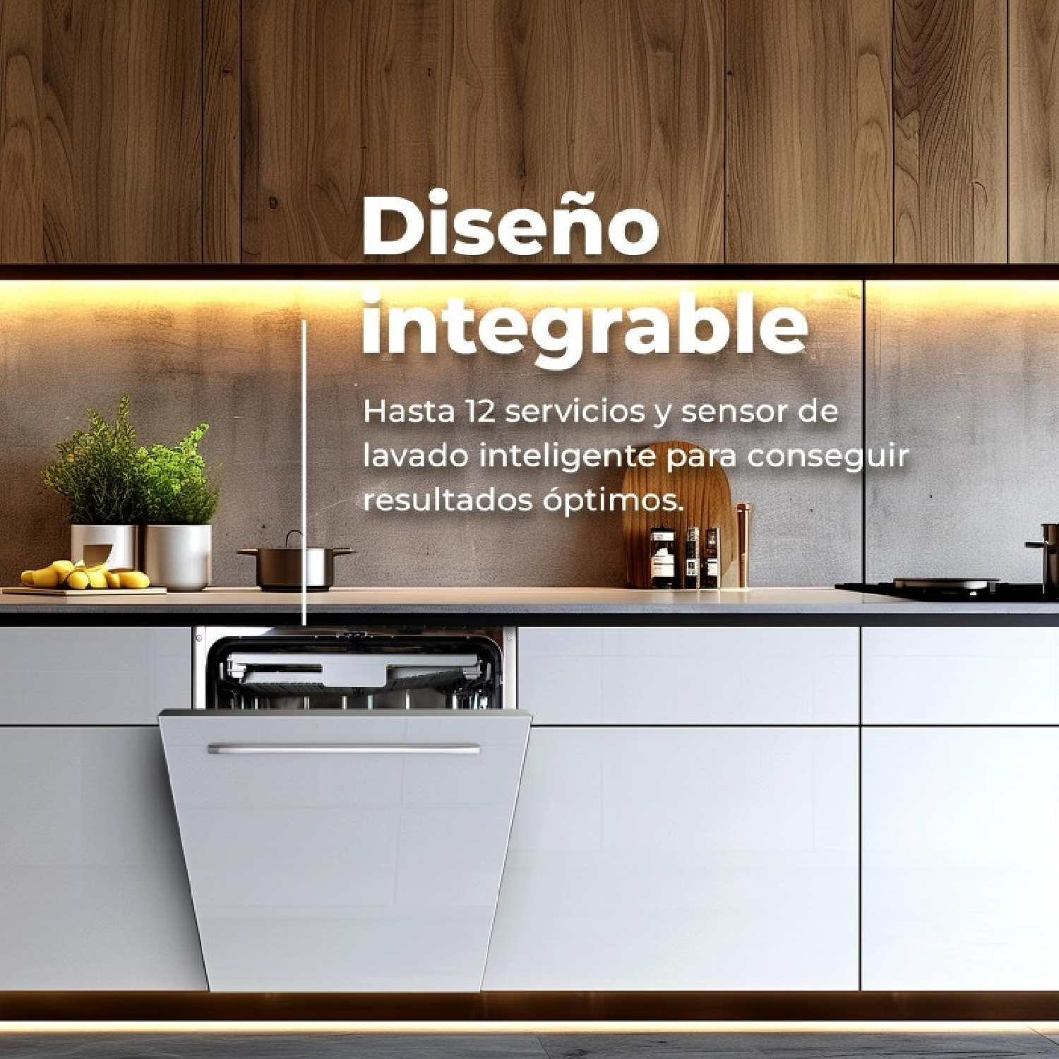 Design integrato: Lavastoviglie da 12 coperti e sensore intelligente.