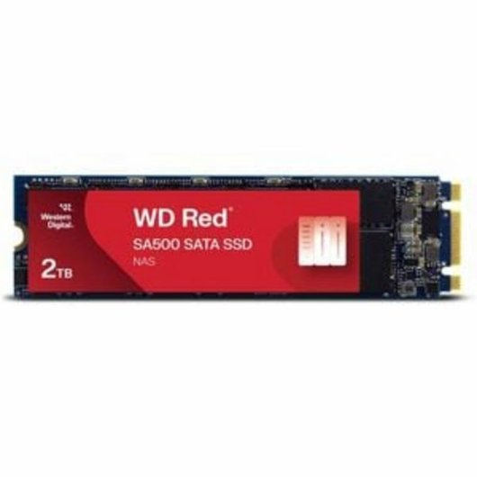 Un SSD SATA WD Red SA500 rosso da 2TB per NAS.