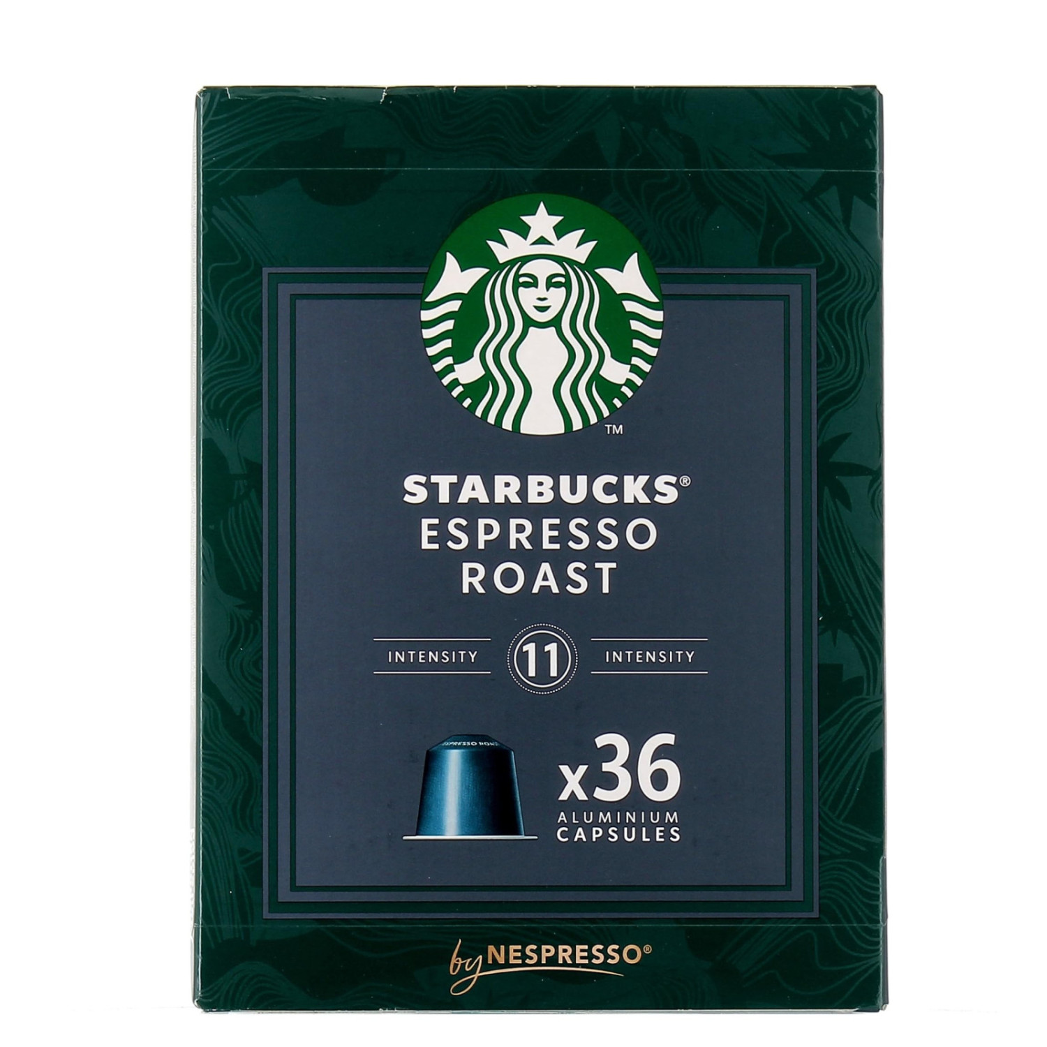 Scatola di capsule alluminio Starbucks Espresso Roast, intensità 11, confezione da 36.