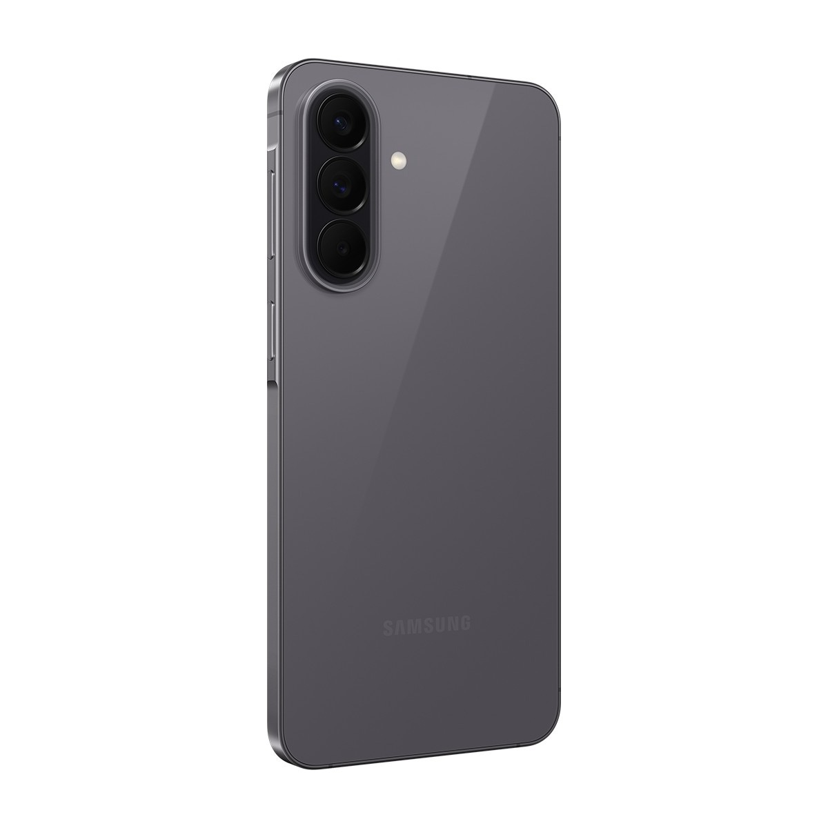 Gri Samsung akıllı telefon, üç arka kamera ve flaşlı.