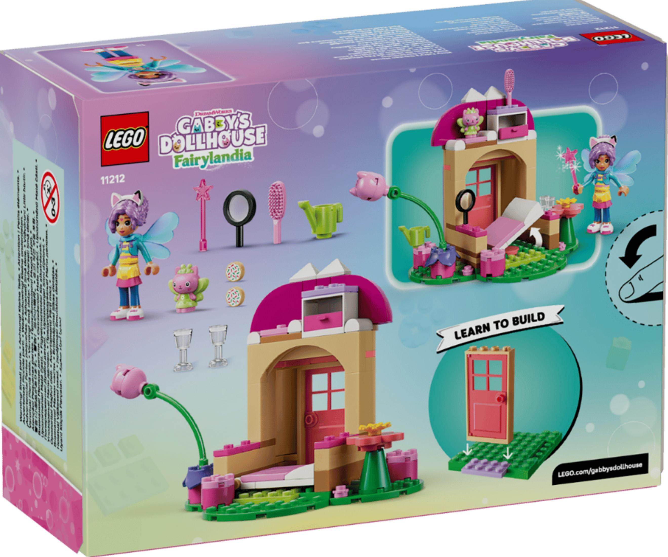 Giocattolo Lego: Una casa delle fate con figure, accessori e istruzioni.