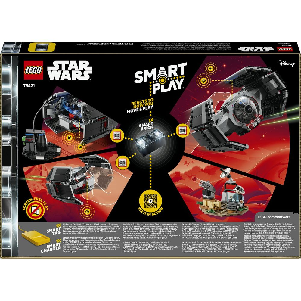 Confezione LEGO Star Wars con modello TIE Fighter e componenti di gioco.